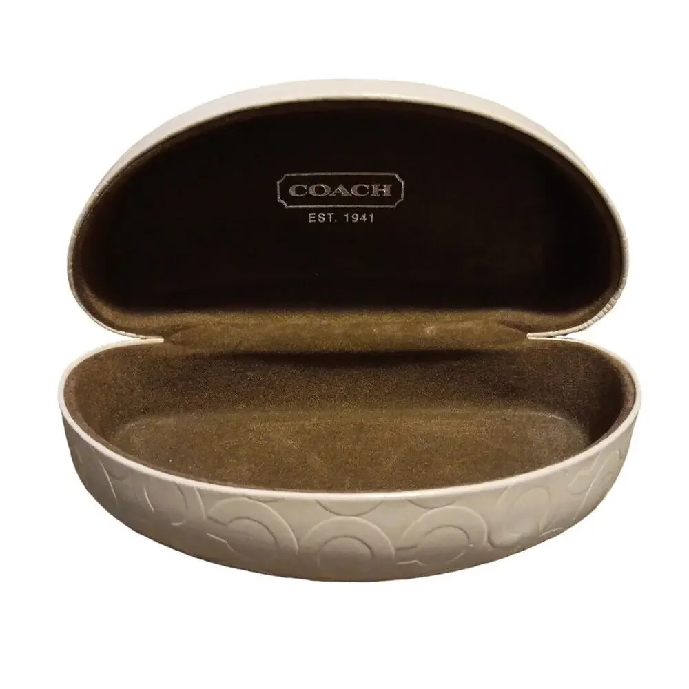 Coach Eyeglasses Sunglasses Case White Hard Clamshell Logo Case Only‎